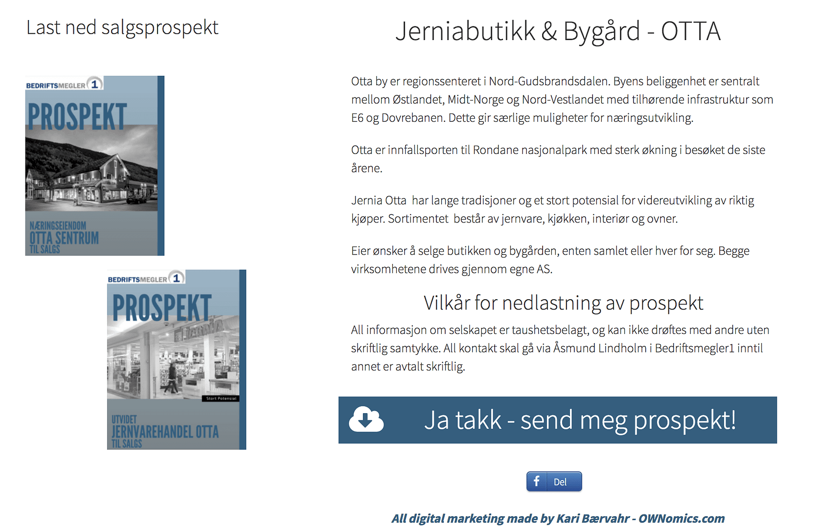 Digital kampanje Ownomics Digitalt